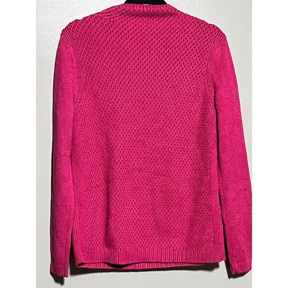 NWT Talbots Pink Chunky Sweater XS Gold Button‎ Design on Shoulder - Picture 2 of 5